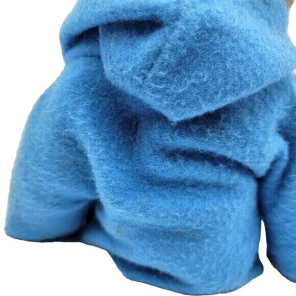 Eden Paddington Bear Plush Brown 16" Wool Coat 2-Button Blue Black Ears VTG 1981 - Picture 11 of 12